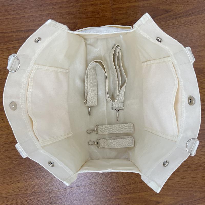 Повседневная универсальная холщовая сумка с медведем для выхода в свет, сумка-тоут для мамы и ребенка