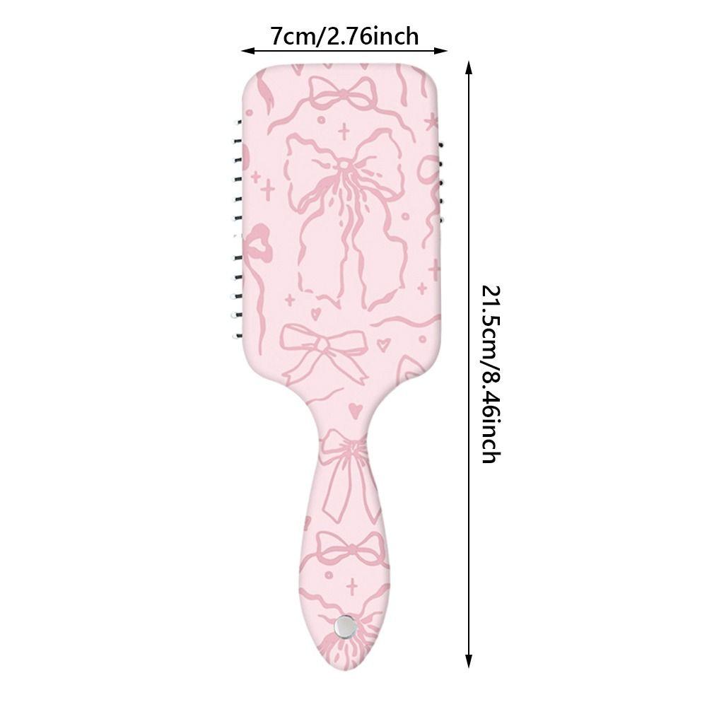 Bowknot Cherry Pattern Air Cushion Hair Brush Portable Detangling Brush for Women & Girls
