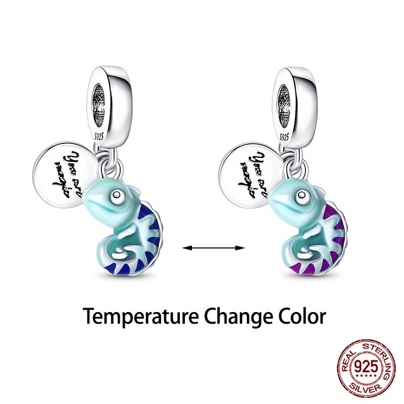 Оригинальные бусины-шармы серии Magic Color Chameleon Luminous из стерлингового серебра 925 пробы, подходящие для браслета, сделай сам, ювелирные изделия, подарки