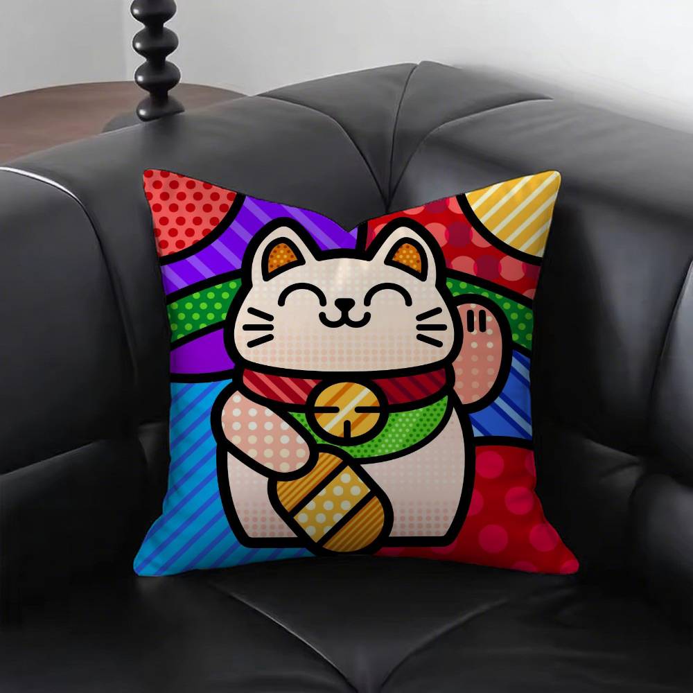 BBritto Anime Pillow Case Fashion Square Pillowcase Bedroom Sofa Room Ins Decoration Leisure