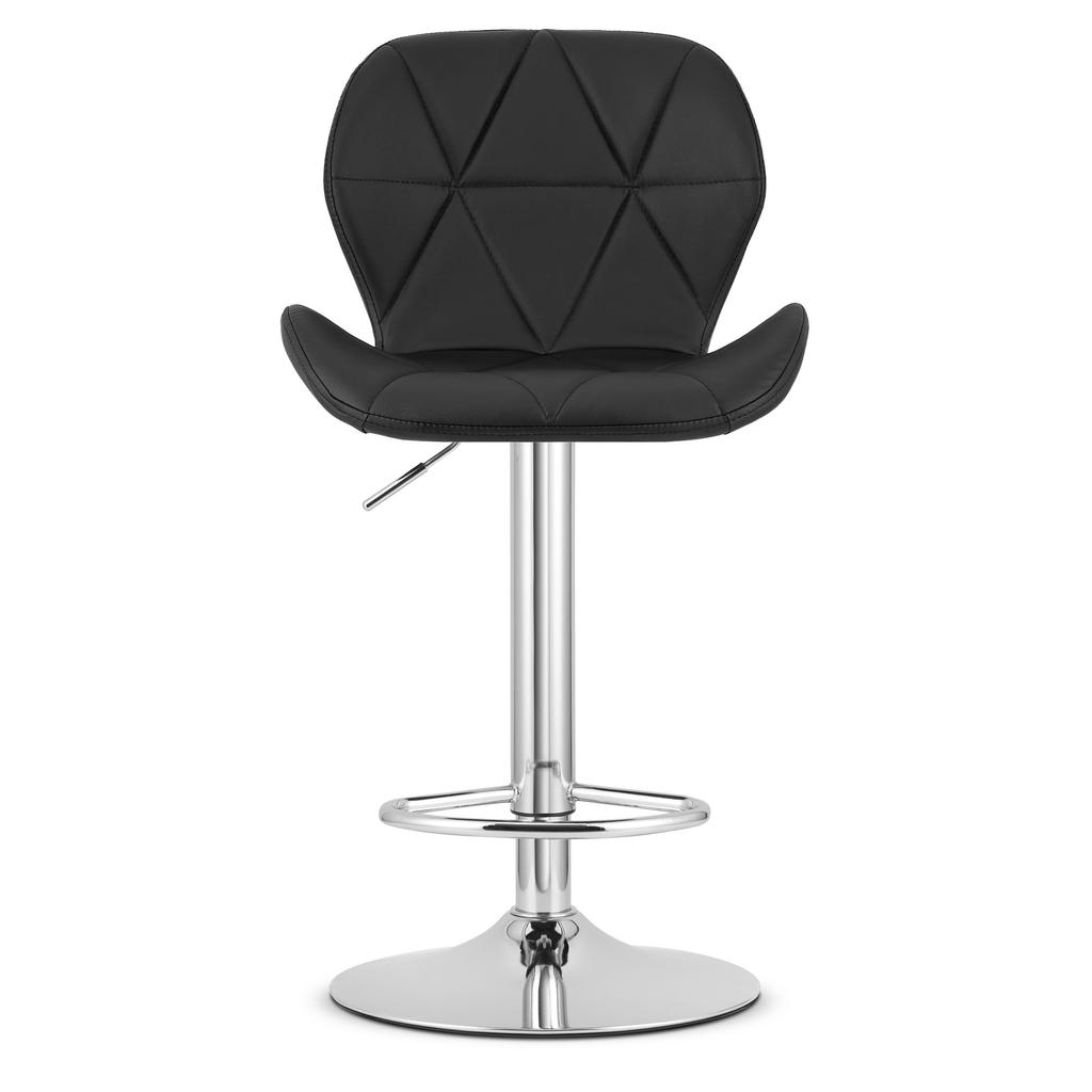 WEST stool - black eco-leather / chrome base
