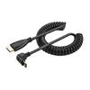 Мини HDMI-совместимый к HDMI-совместимому штекерному видеокабелю 90 градусов для HDTV, камер и проекторов с гибкой спиральной конструкцией