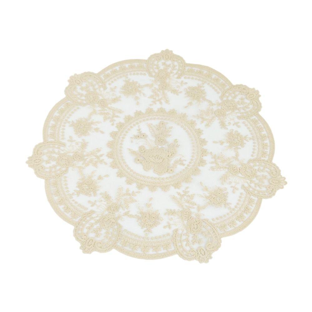 Салфетка кружевная вышитая подставка кухонные принадлежности фото реквизит изоляционный обеденный коврик французский стиль ретро винтажный подставка для кофе напиток