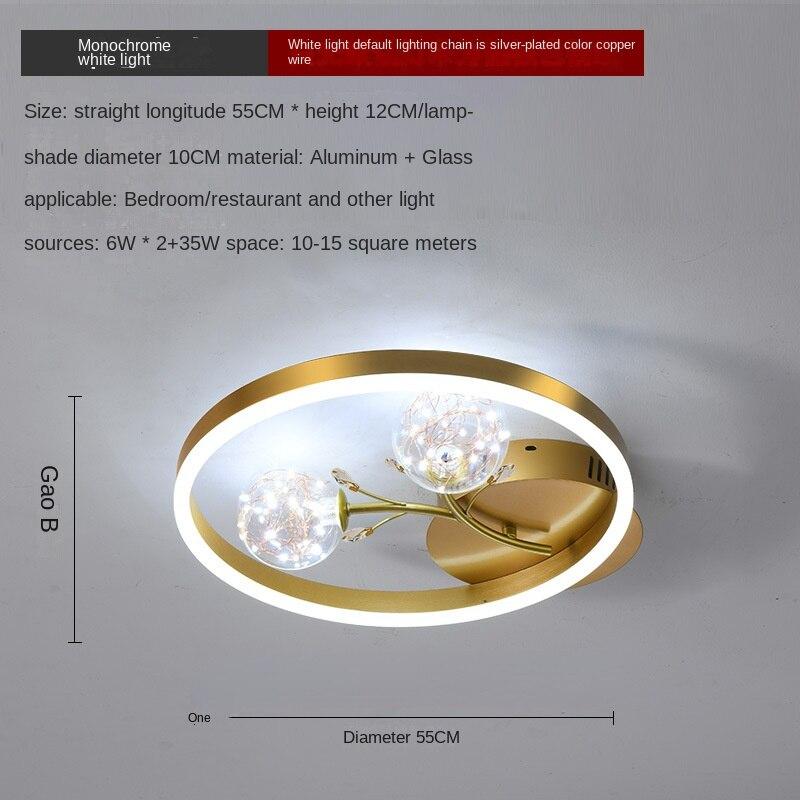 Потолочный светильник для спальни, теплые романтические цветы, круглая главная комната, звездный скандинавский минималистичный современный светильник