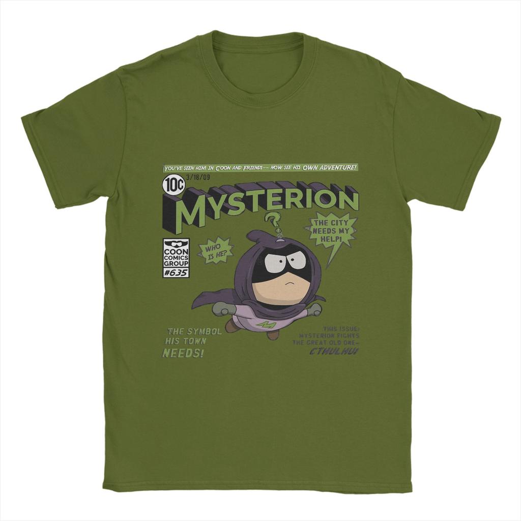 Leisure Souths Parks Футболки Мужские Круглый Вырез 100% Хлопок Футболки Mysterion Футболка с Коротким Рукавом Одежда Большого Размера