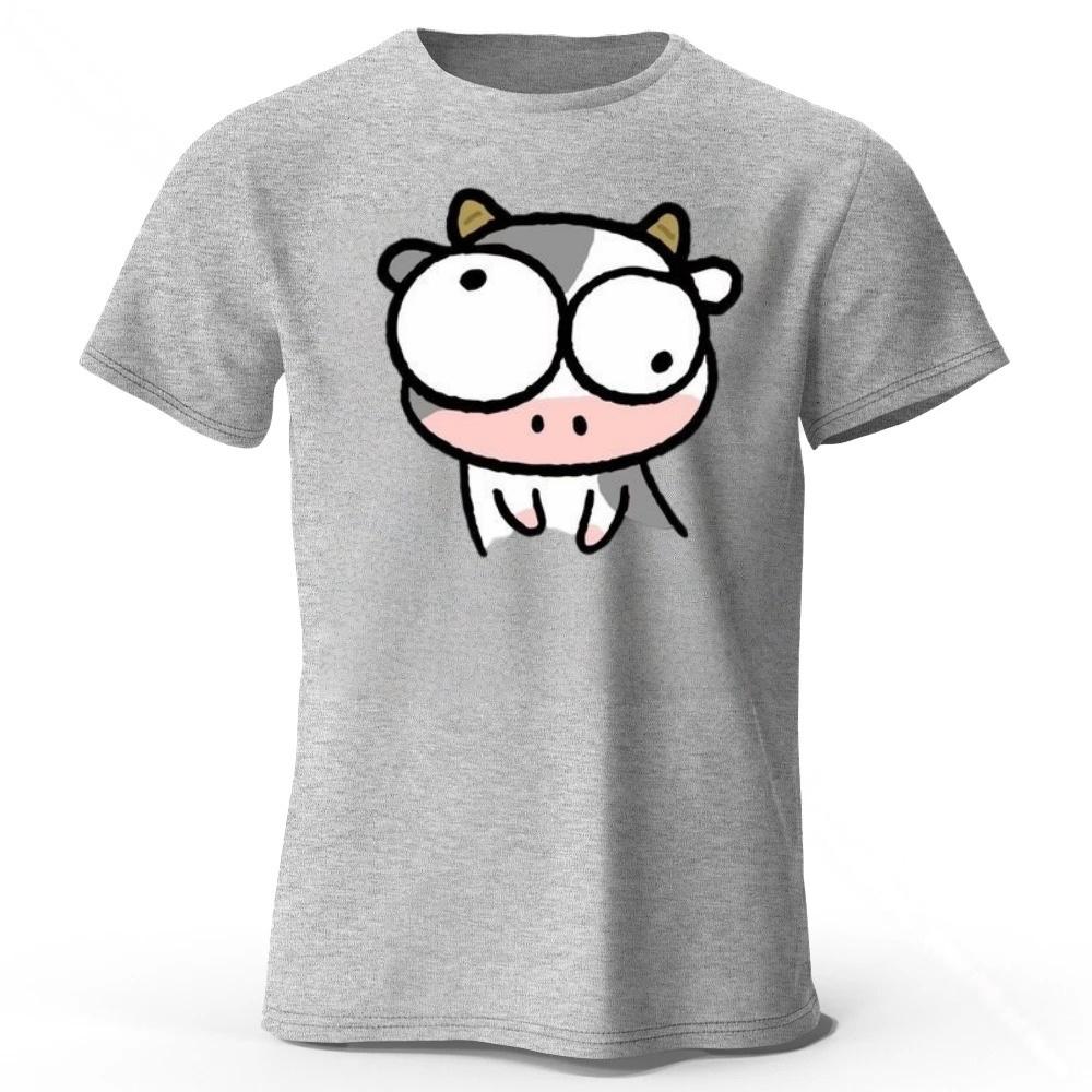 Looking At The Silly Cow It's Funny and Creative Cotton Short Sleeved Men Casual Sports T-shirt