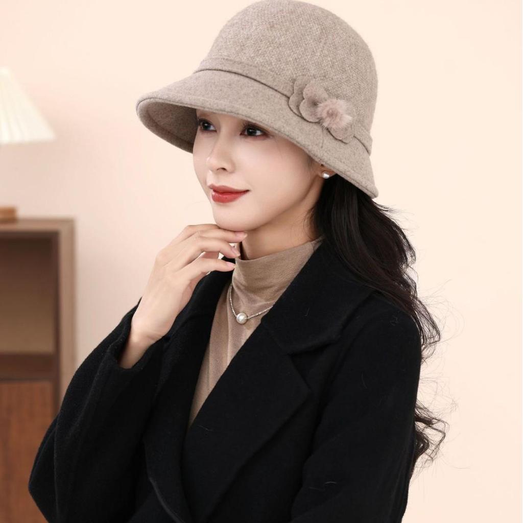 Шляпа рыбака в корейском стиле Хепберн - Элегантная шляпа-ведро с бантиком, стройнящая лицо, для женщин