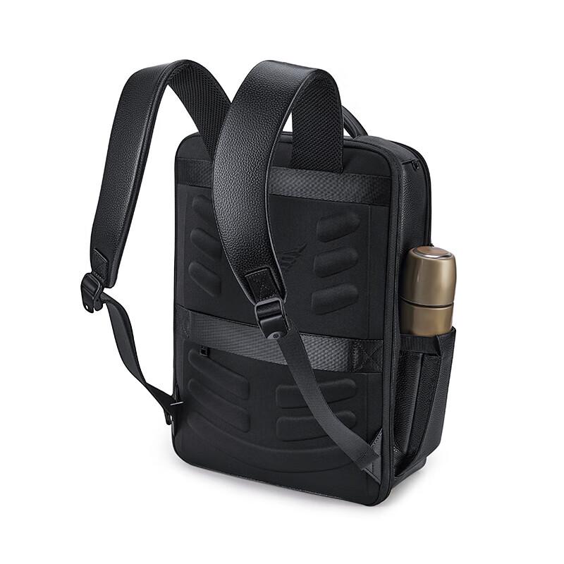 WILLIAMPOLO Men's Leather Business Travel Laptop Backpack