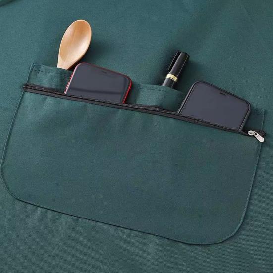 Waterproof PVC Cooking Apron Japanese Korean Style Oil-proof Non-stick Cooking Chef Apron with Large Front Pockets