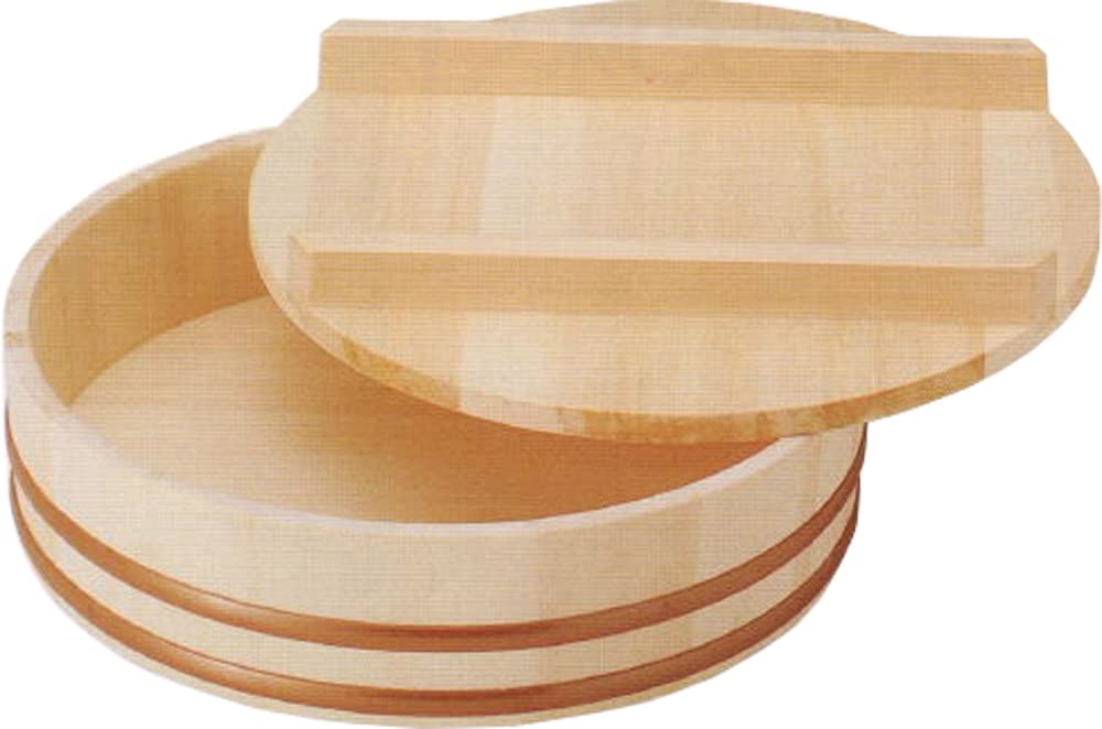 Kiso Crafts Sushi Rice Table with Made In Wooden Resin Hoop Does Not Come 7 Brown Lid, Japan, Hoop, Off, 36cm, Servings,