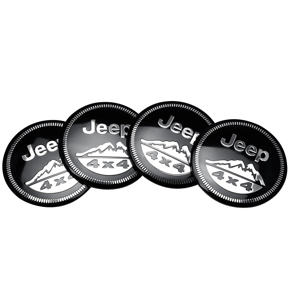 4pcs 56mm Auto Wheel Center Hub Caps Decal Cover Rim Sticker Badge Decoration For Jeep Renegade Grand Cherokee Wrangler Compass