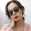 Черные x Светло-дымчатые Модные УФ-цветные Круглые [FashionBerry] Солнцезащитные очки, Очки, 99% Защита, Легкие, Линзы/Прозрачные линзы,