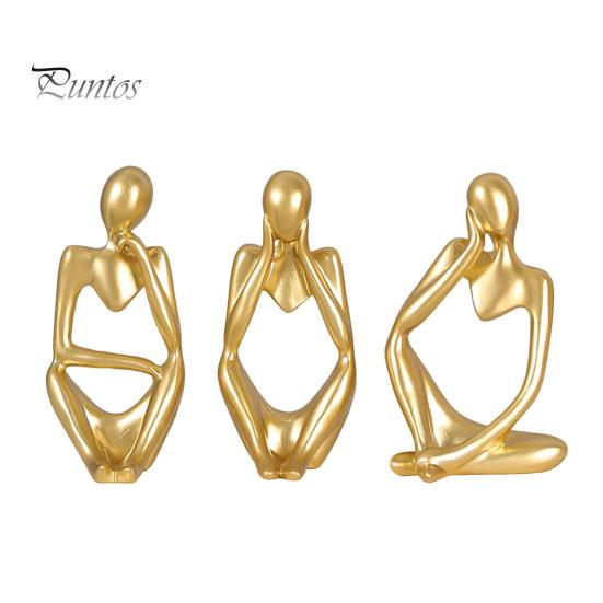 3 шт. абстрактная фигурка мыслителя, мини-статуэтка сидящего мыслителя из смолы, скульптура для гостиной, домашнего офиса, книжной полки, украшения для рабочего стола