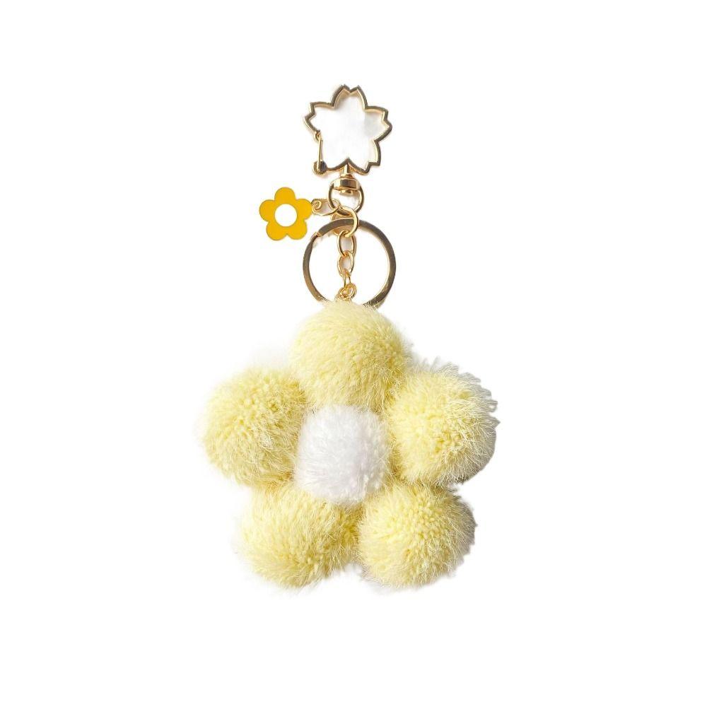 Chain Plushball Bag Pendant Backpack Charms Cartoon Plush Pendant Stuff Plush Toy Flower Keychain