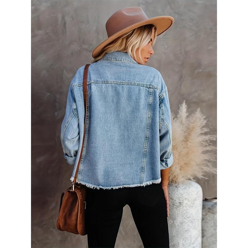 Осенняя женская короткая свободная куртка джинсовая куртка