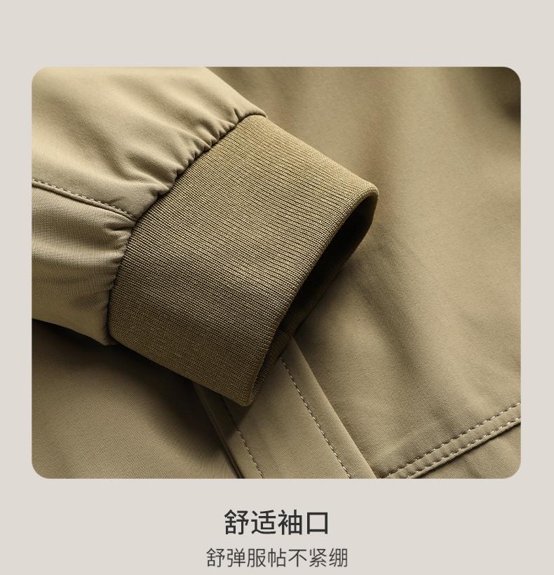[Simple and Luxurious] Exquisite Stand-Up Collar Elastic Easy-to-Maintain Jacket for Men's Business and Leisure Spring New Style Jacket