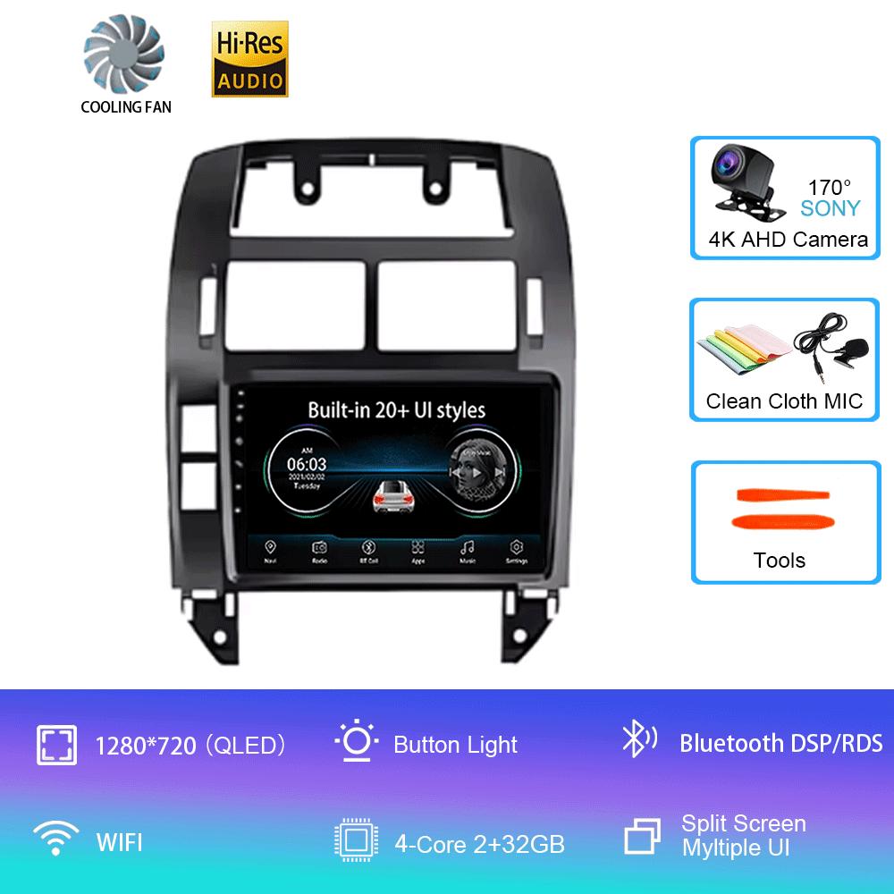 Для Volkswagen VW Polo MK4 6Q 9N 9N3 2004-2009 Автомобильный радиоприемник Android 14 Авто Мультимедиа Видеоплеер GPS Carplay QLED Экран Стерео