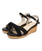 Oriental Traffic Round Toe Wedge Available In Large and Small Comfortable To Walk Cushioned Cross Comfortable To Black Sizes Women's Sandals, Sizes,