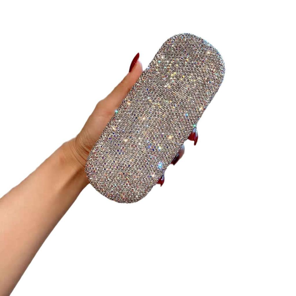 Eyewear Holder Pu+Diamond Jewelry Myopia Case Glasses Case Spectacle Container For Gift Option Business Use Travel-Friendly