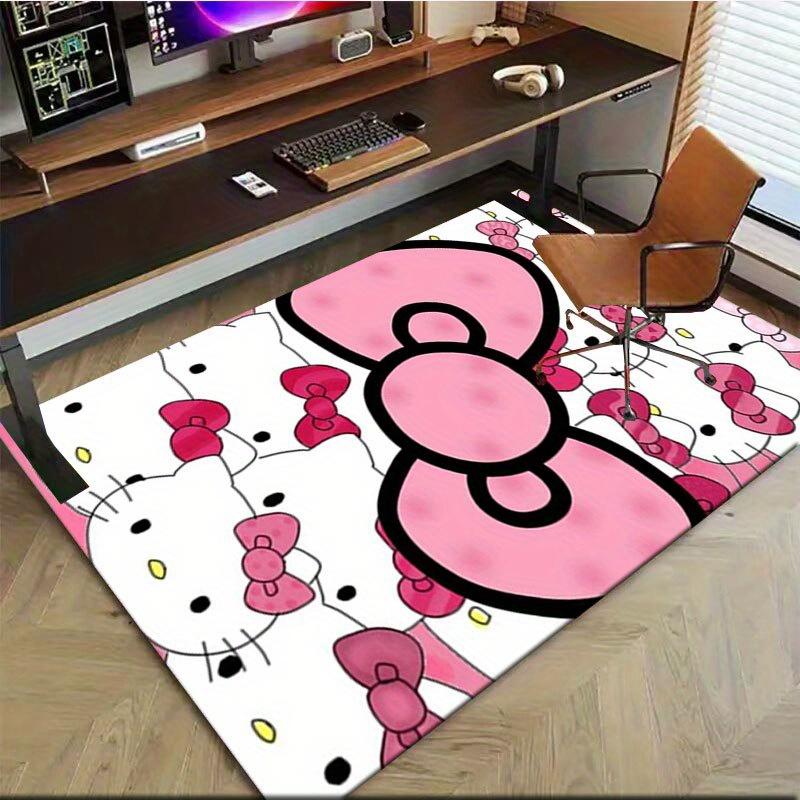 1 шт. Sanrio Hello Kitty Ковер для офиса с принтом русалки Прямоугольный коврик под стол, Идеальный декор для гостиной, спальни, кухни, Нескользящий пол
