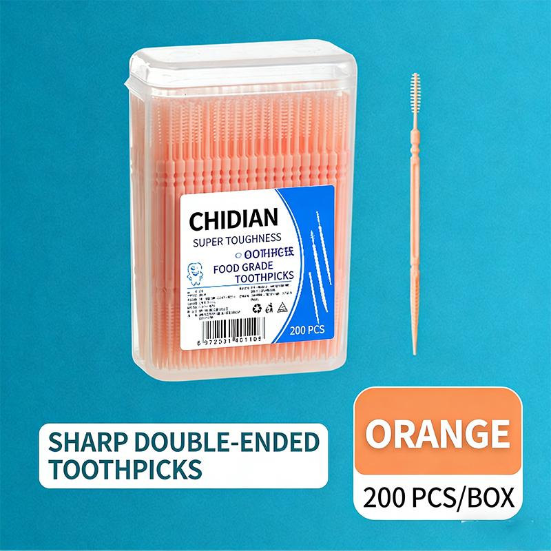 Food Grade Double Sided Toothpicks With Brush Head Disposable Teeth Cleaning Picks For Daily Oral Care