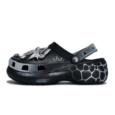 Классические сабо на платформе 811 Вечный бриллиант Специальная обувная коробка Бант Чувство Какашки Туфли Женские Черные Серебристые