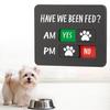 Pet Feeding Reminder Sign with Magnet Dog Cat Feeding Chart with Have We Been Fed AM/PM Tracker Yes No Daily Pet Feed Slider Board Refrigerator