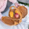 Складная двухъярусная корзина для фруктов в ротанговом стиле с ручками, портативный контейнер для хранения на кухонной столешнице, изогнутый органайзер для подачи закусок
