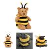Cartoon Bee Bear Plush With Short Pile Fabric For Gift And Collectors
