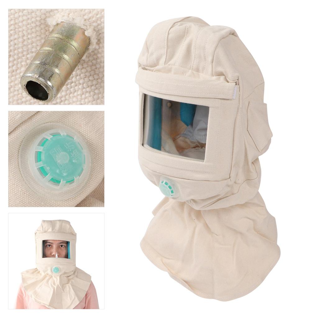 Sand Blasting Hood Anti Wind Dust Protective Face Shield Breathable Protection for Polishing Sanding