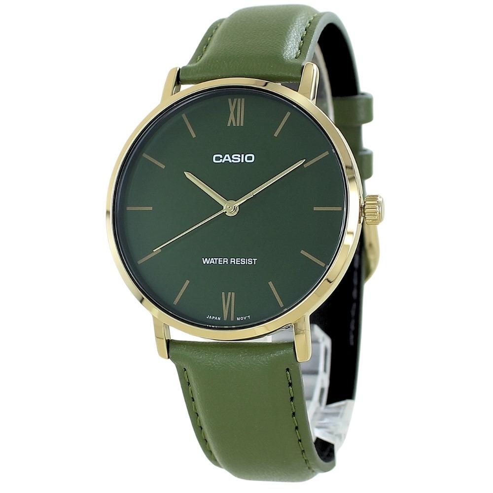 Casio Стандартная кожа с местом для хранения. Отлично подходит для прихожей и входа. Часы, Мужские/Женские, Ремешок, Зеленый/Хаки, Корпус, Возраст, Выпускной, Церемония.