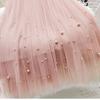 Fashionable Heavy Beading Mesh Skirt Women's High-waisted Maxi A-line Skirts