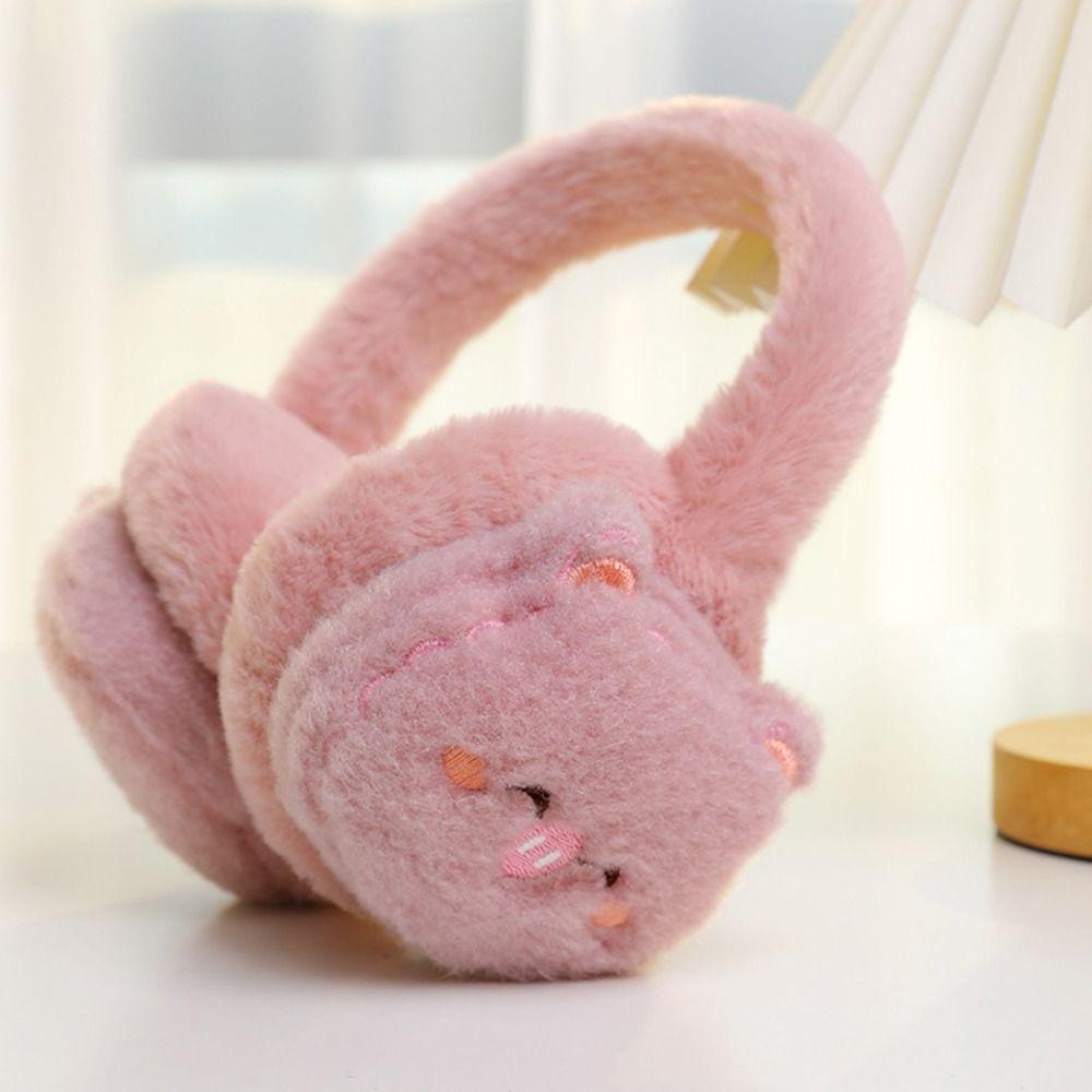 Cute Winter Warm Earmuffs Animal Folding Earflap Plush Ear Warmer  Outdoor Cold Protection