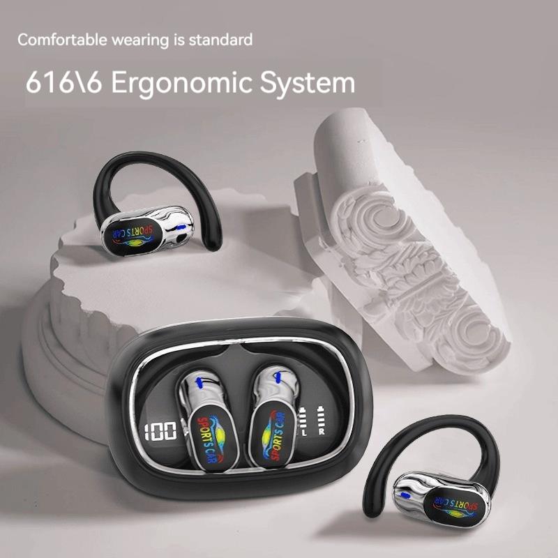 Наушники-клипсы с открытым ухом, светодиодные Bluetooth-наушники, наушники со звуком Hi-Fi, сенсорное управление, беспроводные гарнитуры с шумоподавлением и HD-звонком