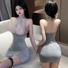 Large size erotic underwear suspender nightdress sexy hip skirt uniform temptation chest teasing nightdress loungewear