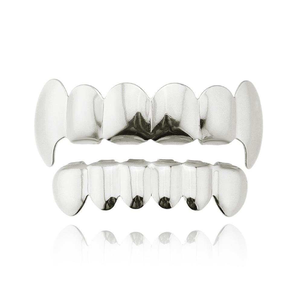 European & American Gold-Plated Hip-Hop Grillz: Glossy Tooth Accessories