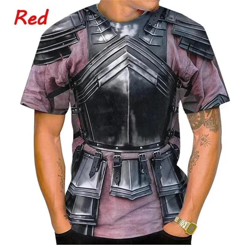 Средневековые доспехи 3D принт модная футболка косплей крутые повседневные футболки с круглым вырезом и коротким рукавом для мужчин одежда уличная одежда топы футболка