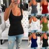 Women's Casual Sleeveless Tee Shirts Solid Color Off Shoulder Tops Ladies Summer Tops Camisole Shirts Vest Loose Cotton Tank Tops