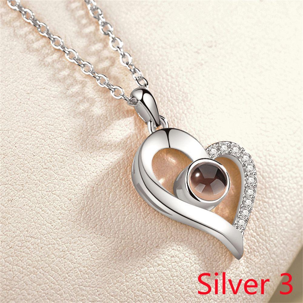 Подарок Ювелирные изделия Мода Бохо Кристальная подвеска Богемия Проекционное ожерелье 100 языков Я люблю тебя