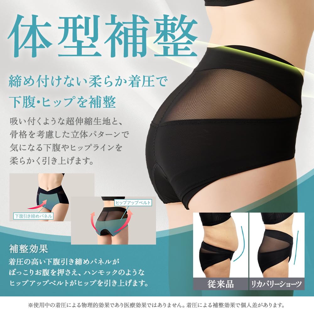 Healogy Recovery Size Recovery Girdle Pelvic Breathable Shorts, Black, M, Women's, Wear, Makuake, Shorts, Support,