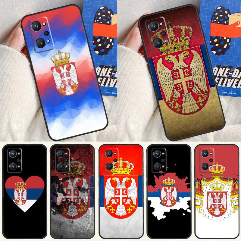 Serbia Flag For Realme C55 C67 C61 C75 C53 C51 C21Y C25S GT 6 6T 5 GT7 Pro 10 11 12 13 14 Pro Plus Case