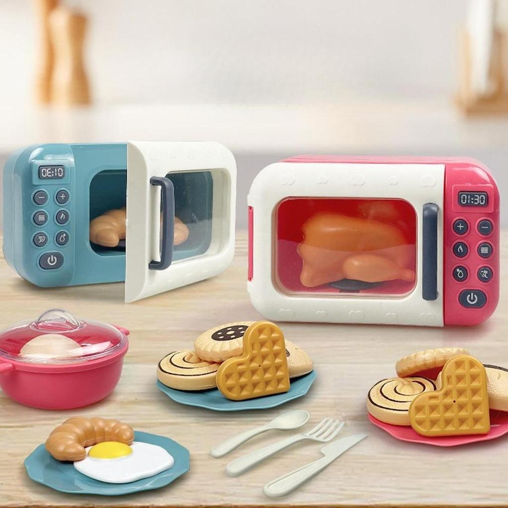 17Pcs Kids Pretend Play Microwave Cooking Utensils Set Interactive Kitchen Accessories Educational Learning Toy Birthday Gift
