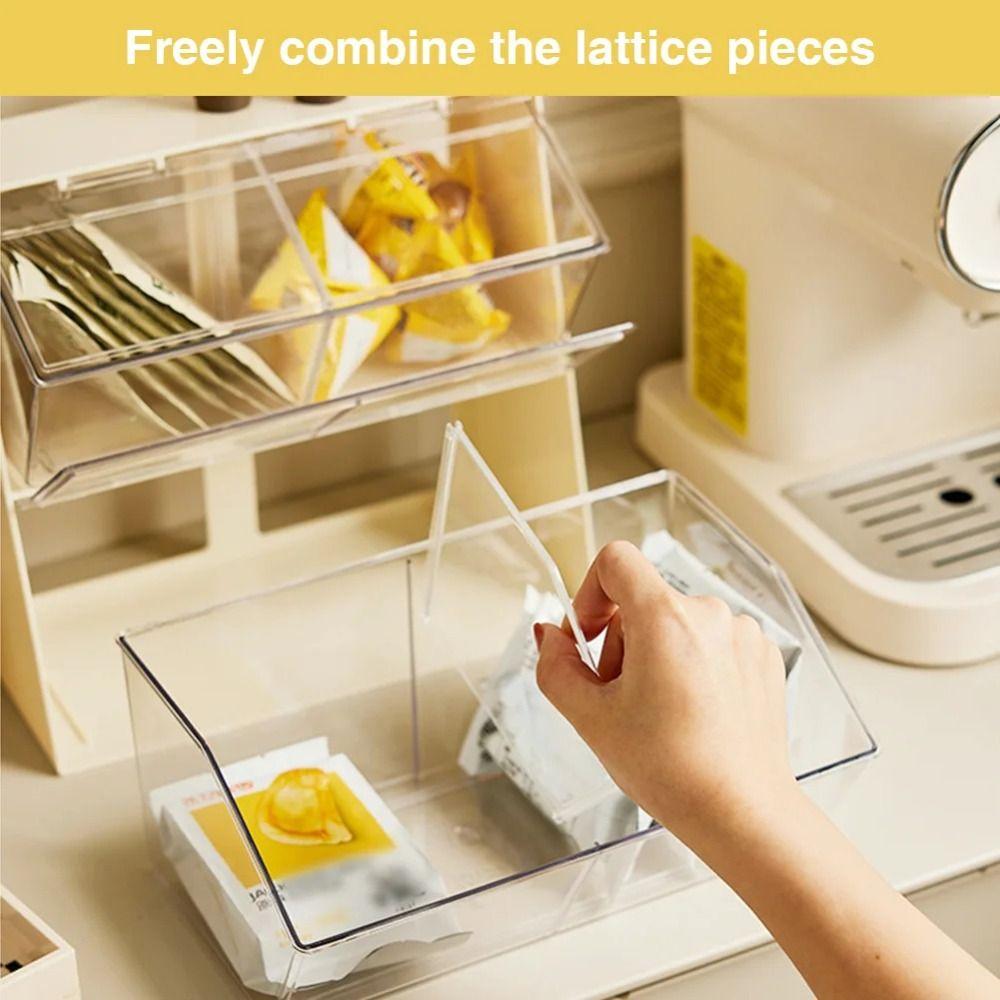 Large Capacity Tea Bag Storage Box Plastic Coffee Pod Holder Practical Desktop Storage Box  Bar