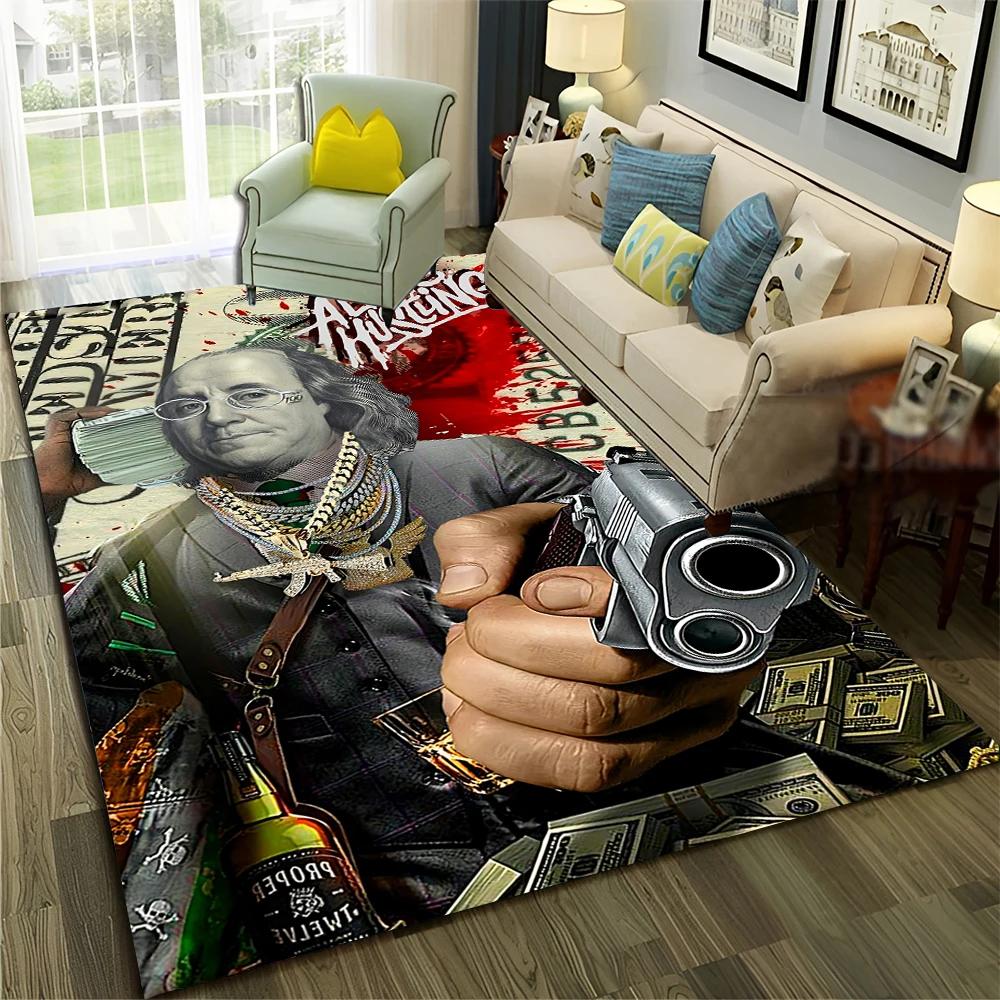 Богатый узор из евродолларов 3D Ковер для дома Гостиная Спальня Диван Придверный коврик Декор, Детский коврик Нескользящий напольный коврик