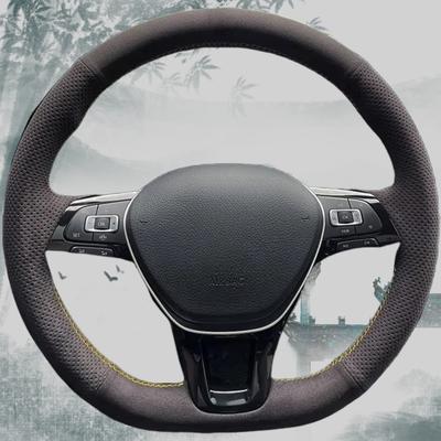 Замшевая оплетка на руль для Volkswagen Golf 7 Mk7 New Polo Jetta Passat Tiguan, автомобильный аксессуар