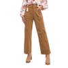 Womens Casual Winter Straight Leg Elastic Waist Corduroy Pants With Pockets