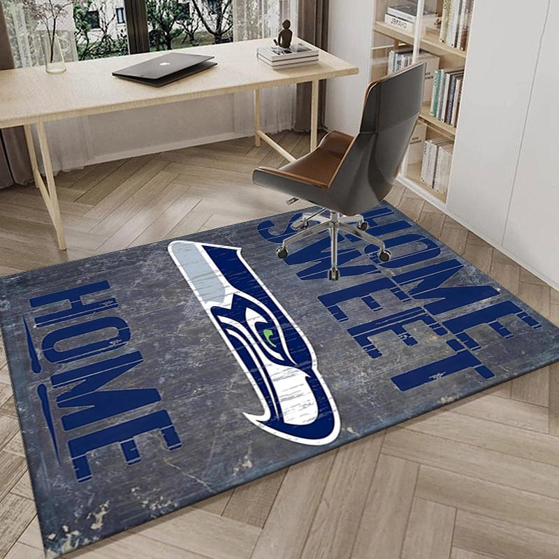 Seattle Seahawks Logo Area Rug for Office, Chair Rug, Decorative Carpet Livingroom Mat, Large Size Fan gifts Christmas gifts