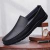 Fashion Classic Men's Genuine Leather Loafers Business Mens Slip On Shoes Casual Breathable Flat Shoes Non-Slip Comfortable Walking Shoe