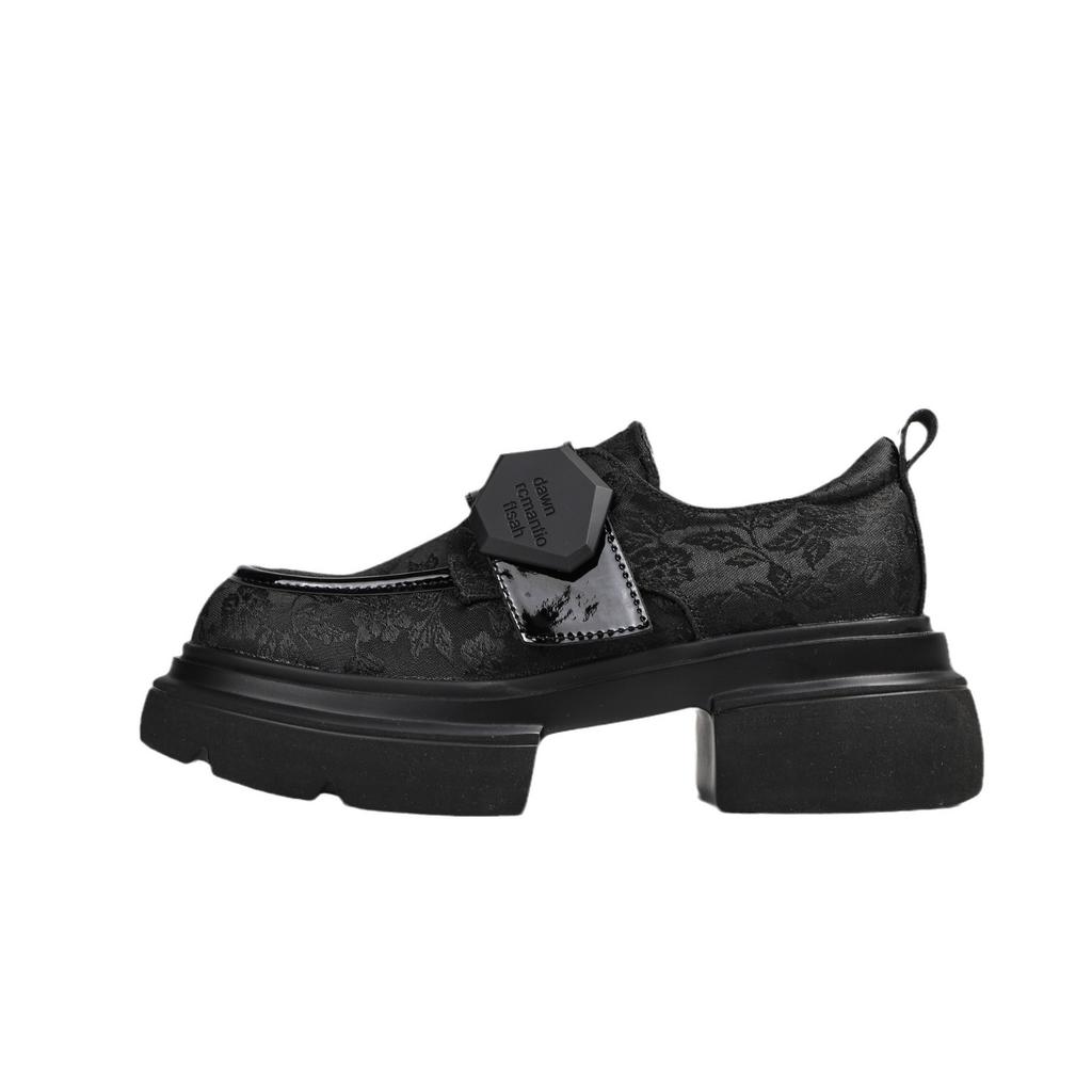 Туфли из натуральной кожи в национальном стиле, на толстом каблуке, новые китайские вышитые лоферы, туфли на платформе, женские туфли-одиночки, женская обувь 2025 весна