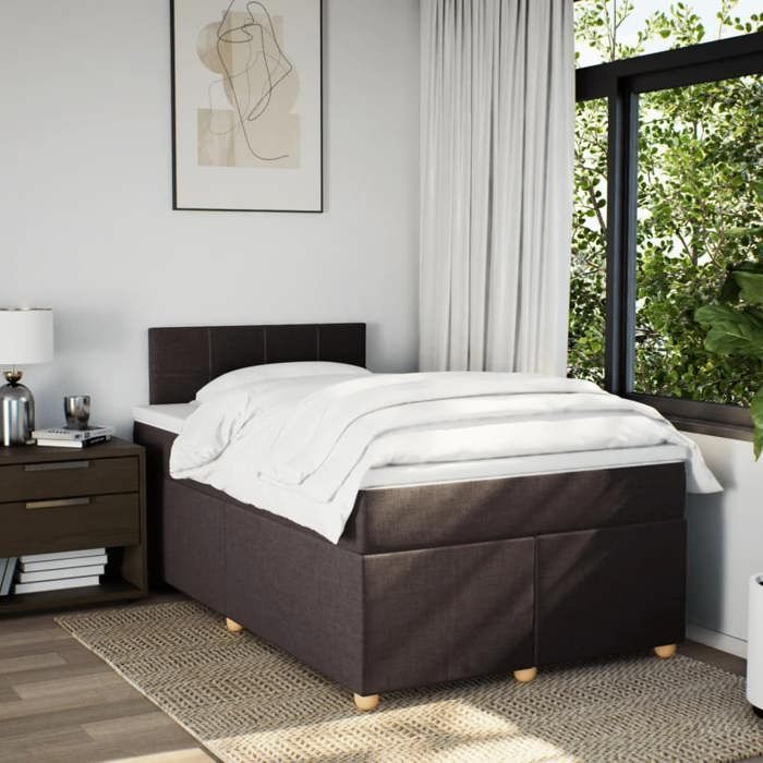 Maison Exclusive - Sommier à lattes de lit avec matelas Marron foncé 120x200 cm